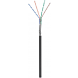 CAT6 Outdoor Netzwerkkabel, SF/UTP, AWG 26/7 (Flexibel), 100 Meter, Schwarz, CCA