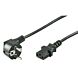 Netzkabel mit gewinkeltem Schukostecker – C13-Kupplung – Schwarz – 2 Meter