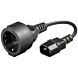 Stromkabel Netz-Adapter AC auf C14 – Schwarz – 0.15 Meter