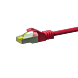 RJ45 Netzwerkkabel S/FTP (PiMF), mit CAT 7 Rohkabel, Rot, 0,25m