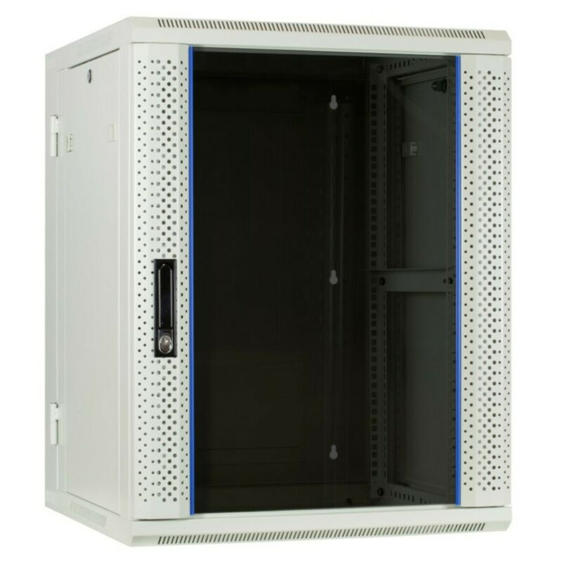 22 HE Serverschrank, wendbares Wandgehäuse mit Glastür (BxTxH) 600 x 600 x 1100mm
