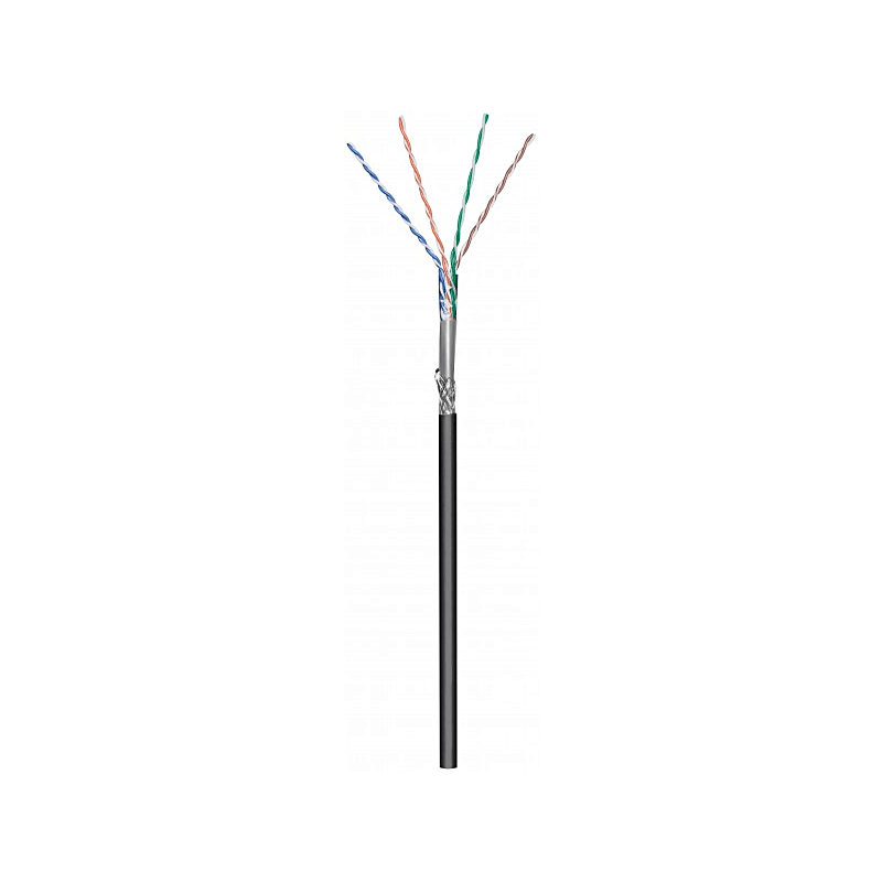 CAT6 Outdoor Netzwerkkabel, SF/UTP, AWG 26/7 (Flexibel), 305 Meter, Schwarz, CCA