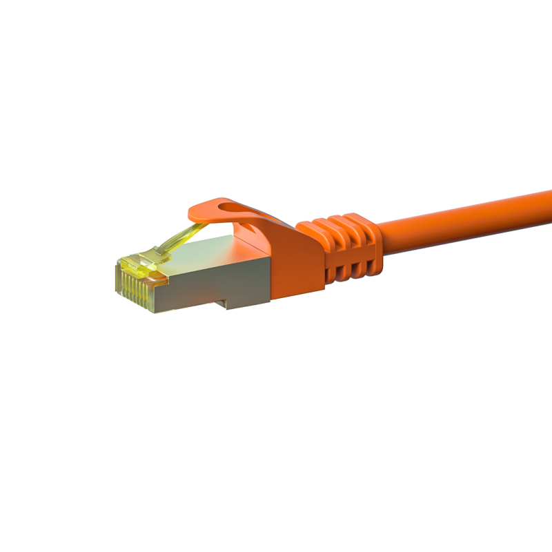 RJ45 Netzwerkkabel S/FTP (PiMF), mit CAT 7 Rohkabel, Orange, 5m