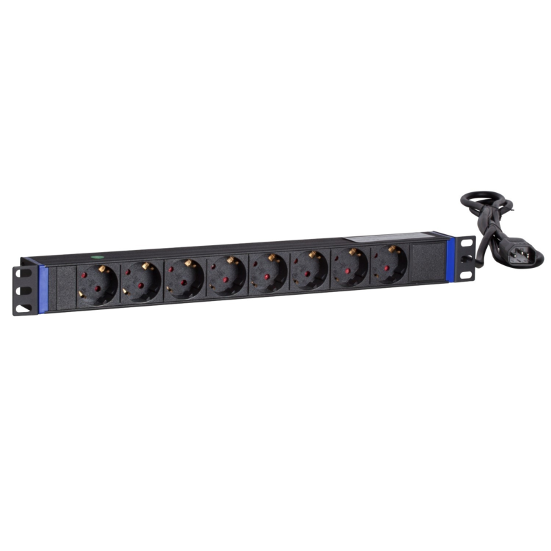 19” Steckdosenleiste mit C14 Stecker - 8-fach