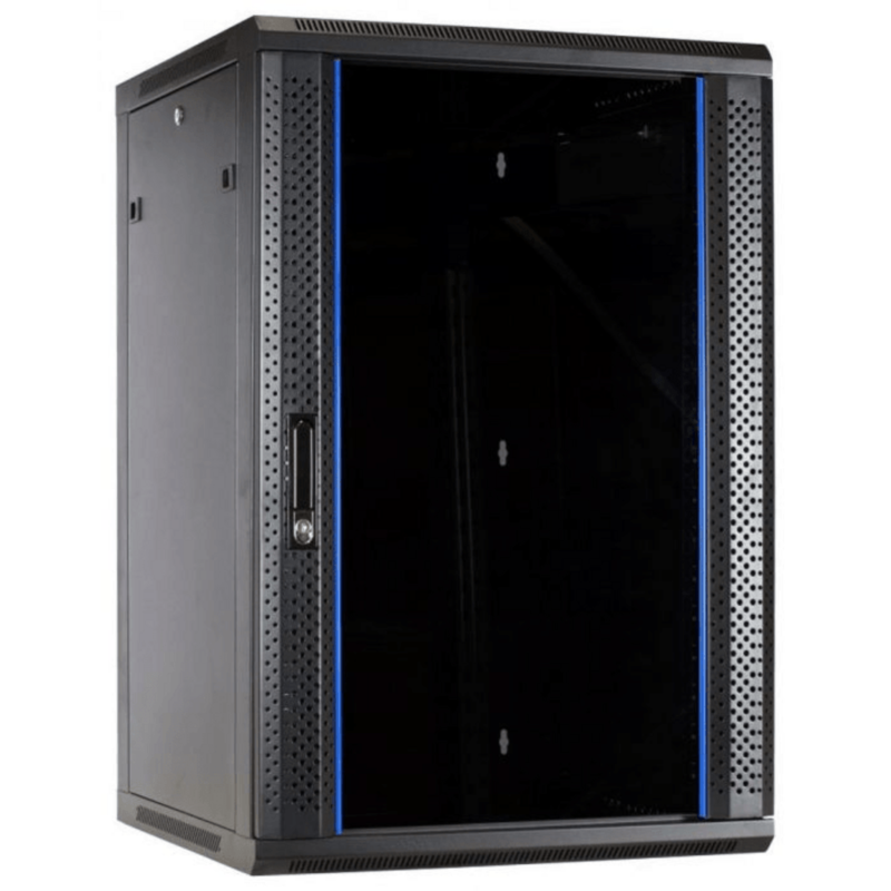 27 HE Serverschrank, Wandgehäuse mit Glastür (BxTxH) 600 x 600 x 1300mm
