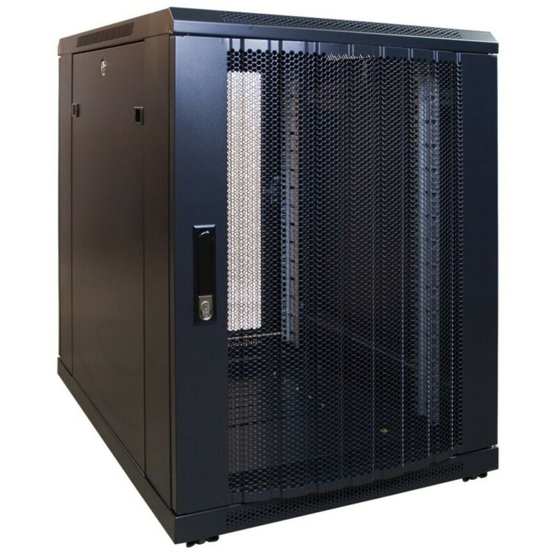 15 HE, kleiner Serverschrank, mit perforierter Fronttür (BxTxH) 600 x 800 x 860 mm 