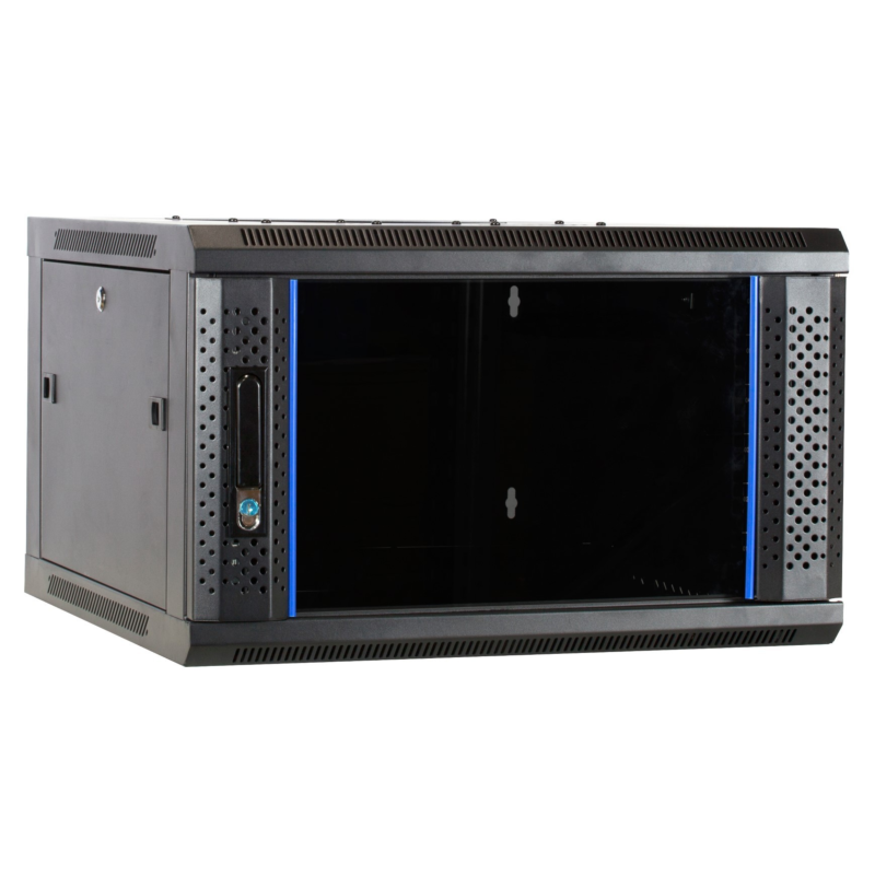 4 HE Serverschrank, Wandgehäuse, mit Glastür, nicht vormontiert (BxTxH) 600 x 600 x 280mm