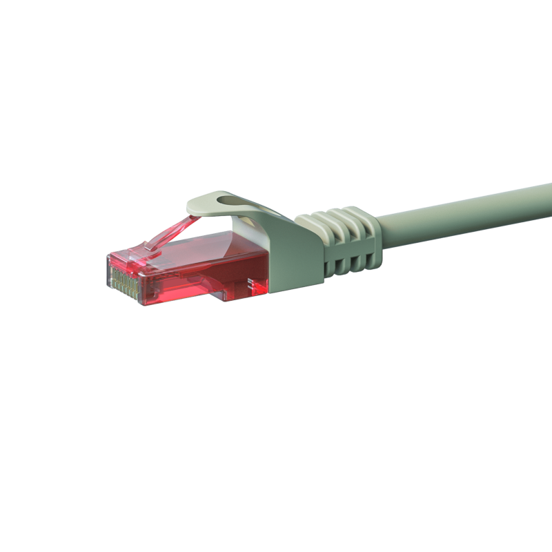 CAT6 Netzwerkkabel, U/UTP, 0,15 Meter, Grau, 100% Kupfer