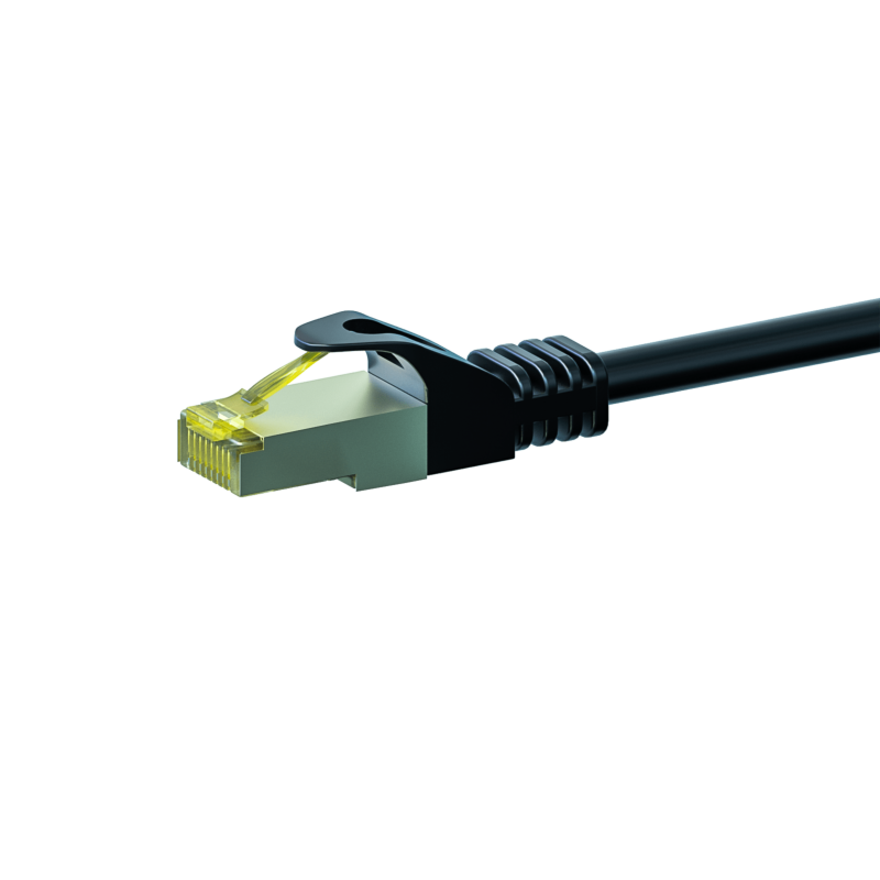  RJ45 Netzwerkkabel S/FTP (PiMF), mit CAT 7 Rohkabel, Schwarz, 30m