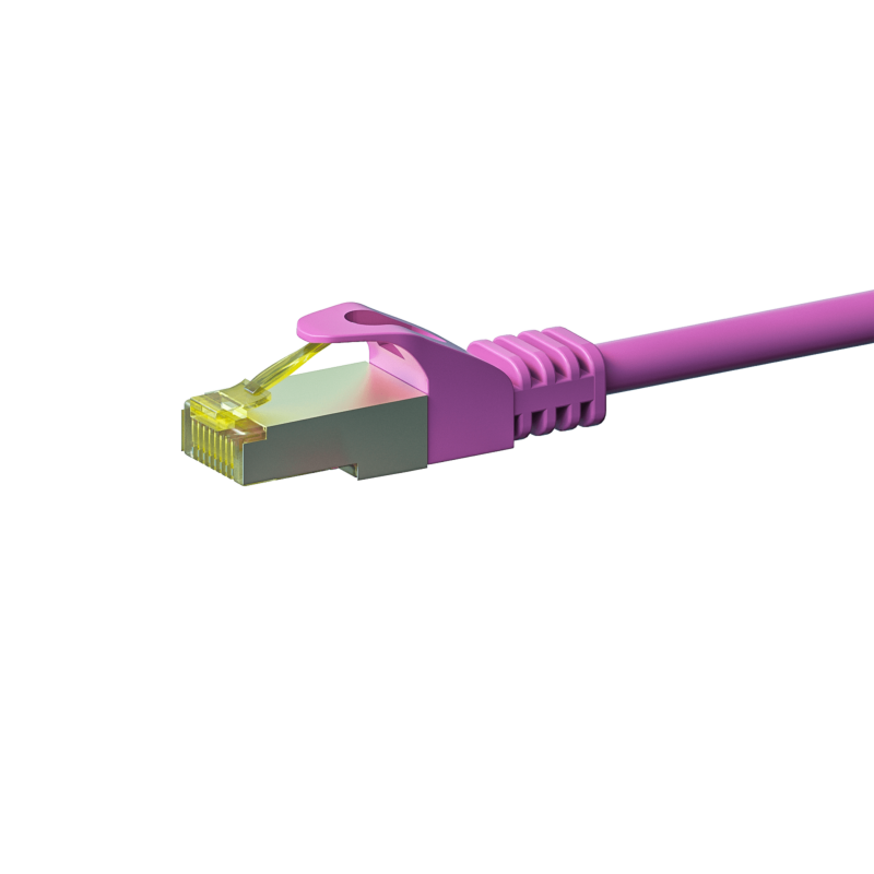 RJ45 Netzwerkkabel S/FTP (PiMF), mit CAT 7 Rohkabel, Rosa, 20m