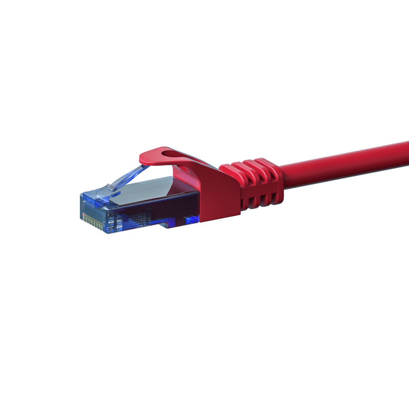 CAT6a Netzwerkkabel 100% Kupfer - U/UTP - 0,25 Meter - Rot