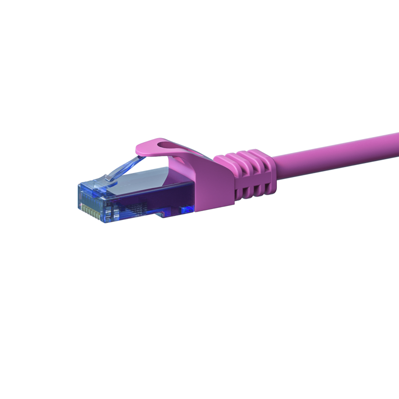 CAT6a Netzwerkkabel 100% Kupfer - U/UTP - 15 Meter - Rosa