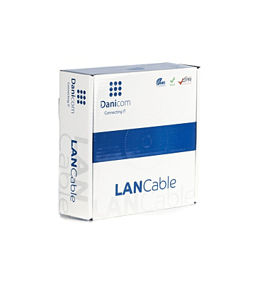 CAT6 Netzwerkkabel, U/UTP, AWG 23/1 (Starrleiter), 100 Meter, Grau, CCA