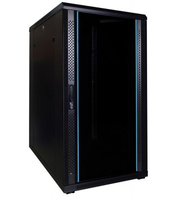 22 HE 19” Serverschrank, mit Glastür (BxTxH) 600 x 800 x 1200mm