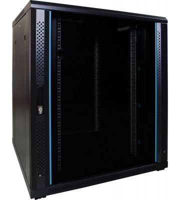 18 HE 19” Serverschrank, mit Glastür (BxTxH) 800 x 800 x 1000mm