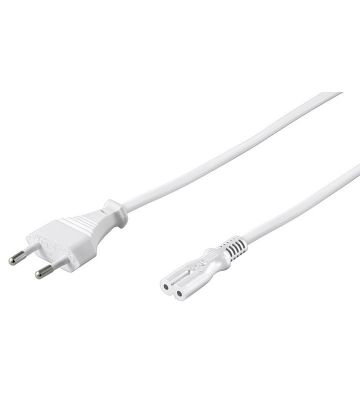 Stromkabel mit Eurostecker und Gerätebuchse C7 – Weiß - 3 Meter