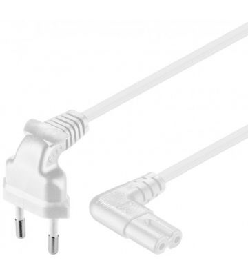 Stromkabel mit Eurostecker und Gerätebuchse C7 – Weiß - 2 Meter