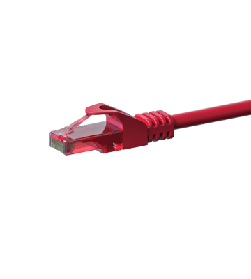 CAT6 Netzwerkkabel, U/UTP, 0,15 Meter, Rot, 100% Kupfer