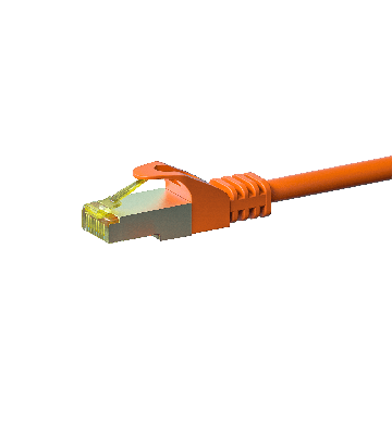 RJ45 Netzwerkkabel S/FTP (PiMF), mit CAT 7 Rohkabel, Orange, 1m