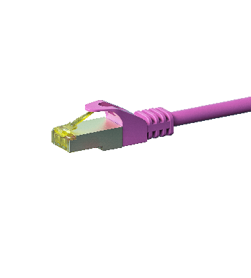 RJ45 Netzwerkkabel S/FTP (PiMF), mit CAT 7 Rohkabel, Rosa, 30m