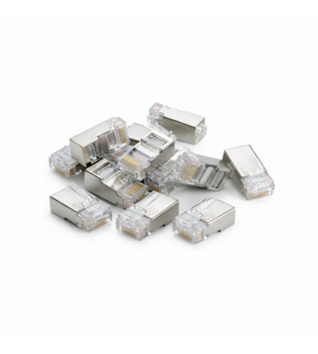 DANICOM FTP RJ45 CAT5e Pass Through Netzwerkstecker - für flexible und starrleiter Kabel 10 Stück