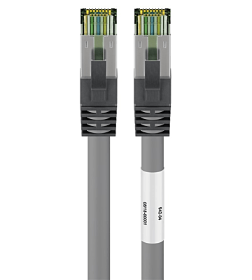 RJ45 Netzwerkkabel S/FTP (PiMF), mit CAT 8 Rohkabel, Grau, 3m