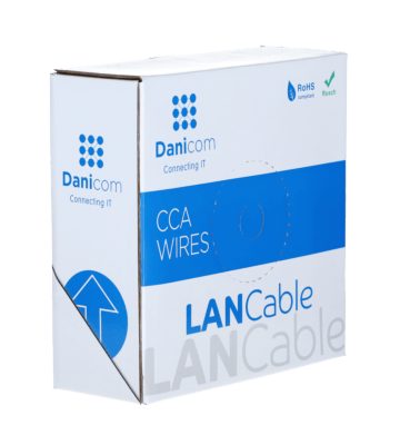 CAT6 Netzwerkkabel, U/UTP, AWG 24/7 (Flexibel), 100 Meter, Grau, CCA
