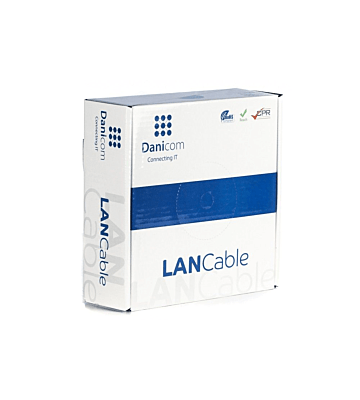 CAT6 Netzwerkkabel, U/UTP, AWG 24/7 (Flexibel), 100 Meter, Grau, CCA