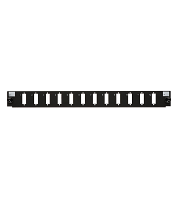 Frontplatte LC/SC 12-Port schwarz Quad/Duplex, geeignet für universelle Glasfaserablage