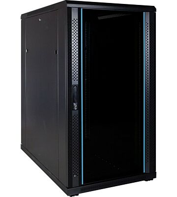 22 HE 19” Serverschrank, mit Glastür (BxTxH) 600 x 1000 x 1200mm