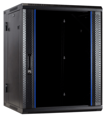 18 HE Serverschrank, wendbares Wandgehäuse mit Glastür (BxTxH) 600 x 600 x 900mm