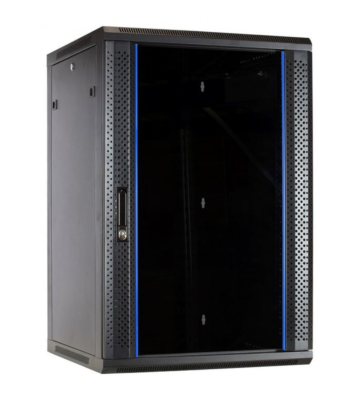22 HE Serverschrank, Wandgehäuse mit Glastür (BxTxH) 600 x 600 x 1100mm