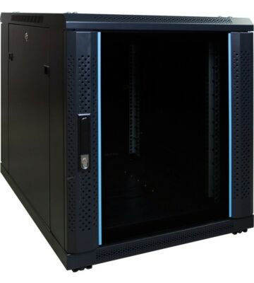 12 HE, kleiner Serverschrank, mit Glastür (BxTxH) 600 x 600 x 720 mm