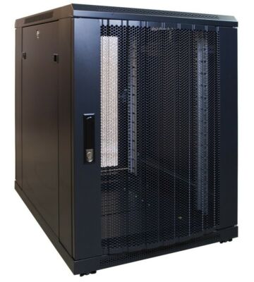 15 HE, kleiner Serverschrank, mit perforierter Fronttür (BxTxH) 600 x 600 x 860 mm