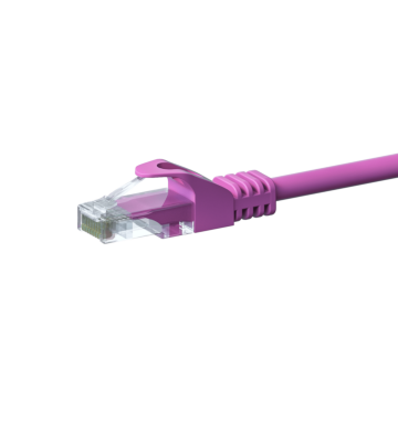 CAT5e Netzwerkkabel, U/UTP, 0,25 Meter, Rosa, 100% Kupfer