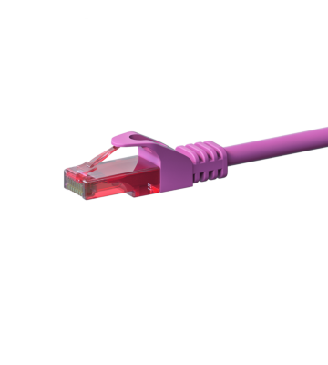 CAT6 Netzwerkkabel, U/UTP, 0,25 Meter, Rosa, 100% Kupfer