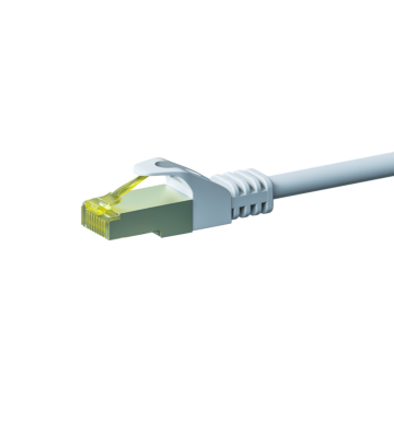 RJ45 Netzwerkkabel S/FTP (PiMF), mit CAT 7 Rohkabel, Weiß, 3m