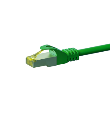 RJ45 Netzwerkkabel S/FTP (PiMF), mit CAT 7 Rohkabel, Grün, 1m