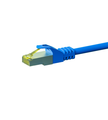 RJ45 Netzwerkkabel S/FTP (PiMF), mit CAT 7 Rohkabel, Blau, 1,50m