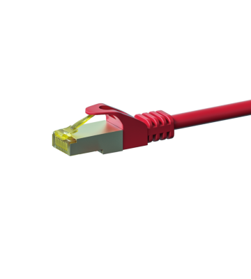 RJ45 Netzwerkkabel S/FTP (PiMF), mit CAT 7 Rohkabel, Rot, 0,25m