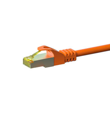 RJ45 Netzwerkkabel S/FTP (PiMF), mit CAT 7 Rohkabel, Orange, 0,25m