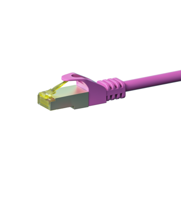 RJ45 Netzwerkkabel S/FTP (PiMF), mit CAT 7 Rohkabel, Rosa, 50m