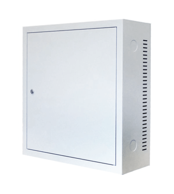 3HE Wandschrank Weiß mit Metalltür 185mm tief