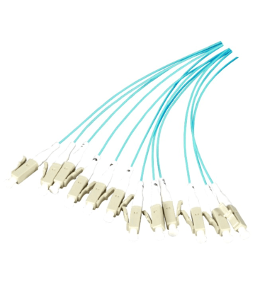 OM3 Glasfaser Pigtail türkis LC - 12 Stück