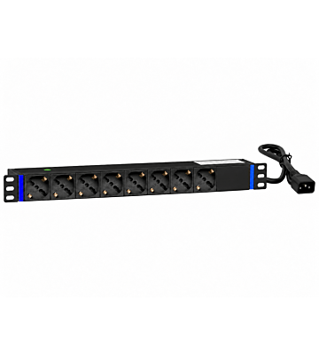 19 Zoll 8-fach Steckdosenleiste mit C14 Stecker - Italien
