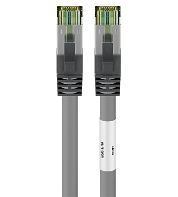 RJ45 Netzwerkkabel S/FTP (PiMF), mit CAT 8 Rohkabel, Grau, 5m