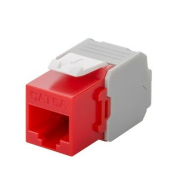 CAT6a UTP Keystone Netzwerkstecker - Toolless - Rot