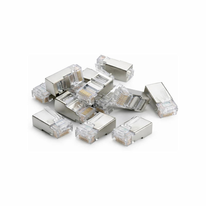 DANICOM SFTP RJ45 CAT6a Pass Through Netzwerkstecker - für flexible Kabel 10 Stück