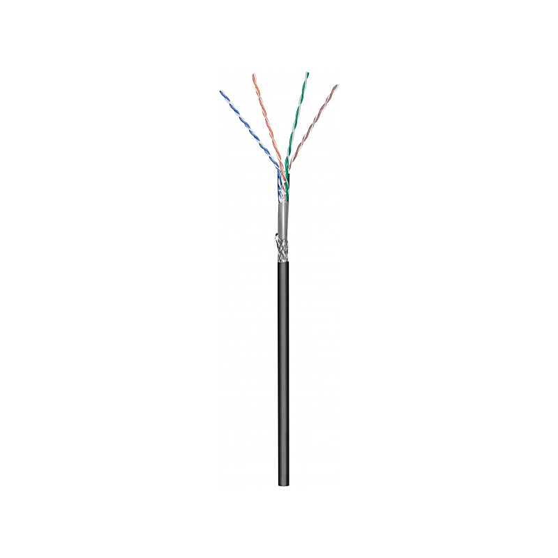 CAT6 Outdoor Netzwerkkabel, SF/UTP, AWG 26/7 (Flexibel), 305 Meter, Schwarz, CCA