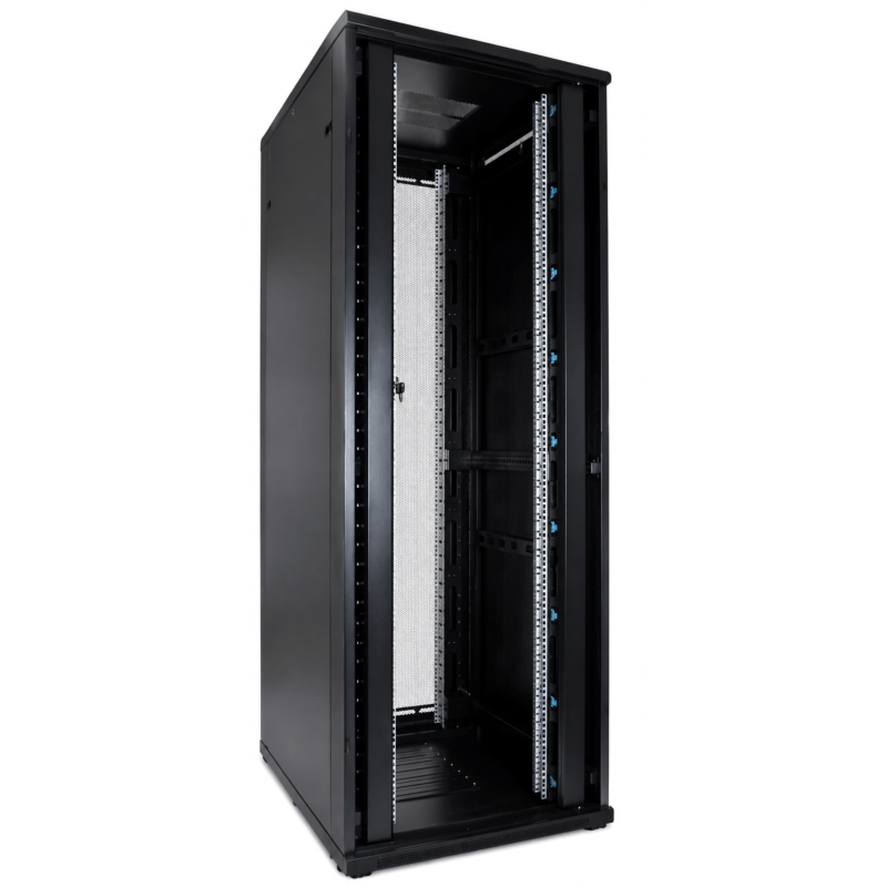 47 HE 19” Serverschrank, mit perforierter Doppelflügeltüren vorne und hinten (BxTxH) 800 x 800 x 2200mm 